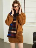 Retro Multi-Color Striped Wool Blend Scarf - View 6 | WEUXS