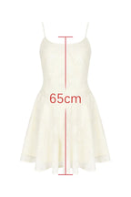 Vintage cream floral jacquard mini dress with sweetheart neckline and lace-up back - View 6 | WEUXS