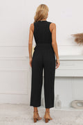 Calf Length Pleated Ruffled Jumpsuit | Dress In Beauty
