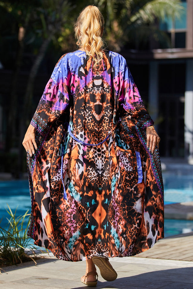 Tie Dye Belt Kimono Blouse (15 Colors) | Dress In Beauty