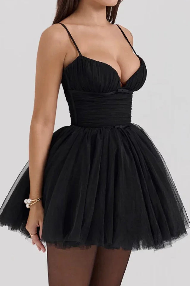 Princess Tulle Mini Dress with Sweetheart Neckline - View 6 | WEUXS