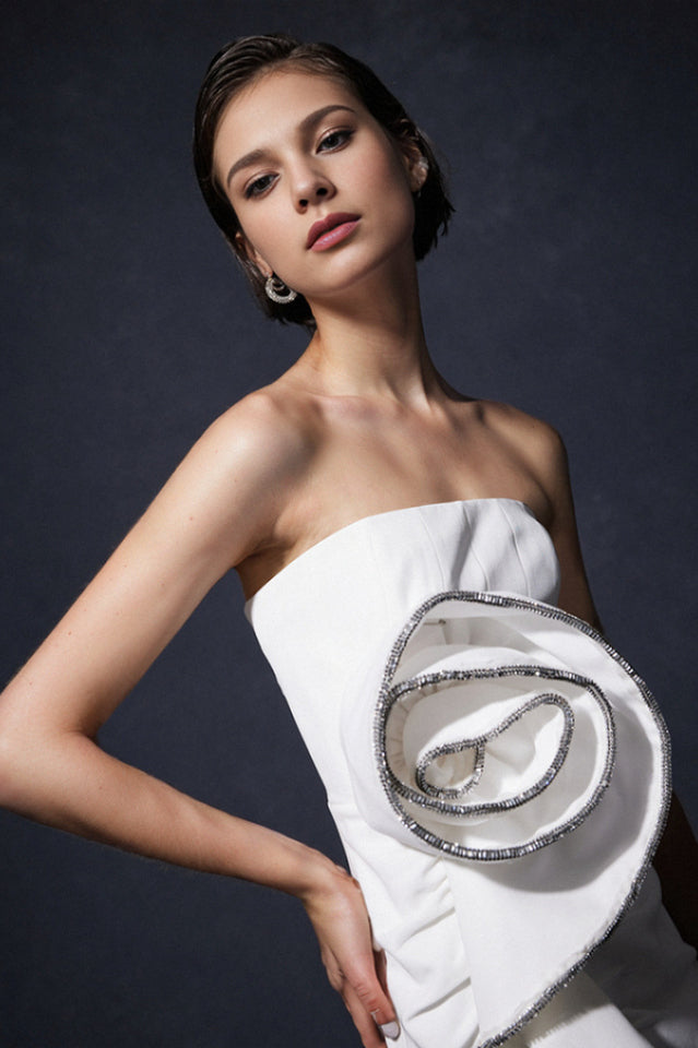 Yvonne Strapless Rhinestone Bandage Dress | Dress In Beauty