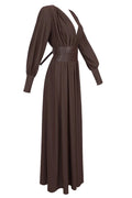 Rosey Tan Maxi Dress With Waist Belt | Dress In Beauty