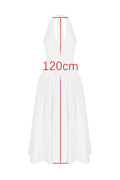 Marilyn White Cotton Halter Midi Sundress | Dress In Beauty