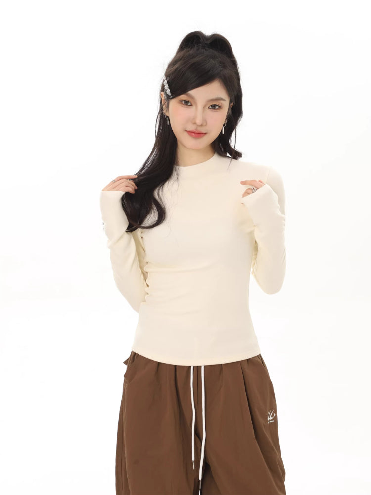 Women's Mock Neck Long Sleeve Top