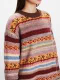 Vintage Fair Isle Striped Knit Sweater - View 6 | WEUXS