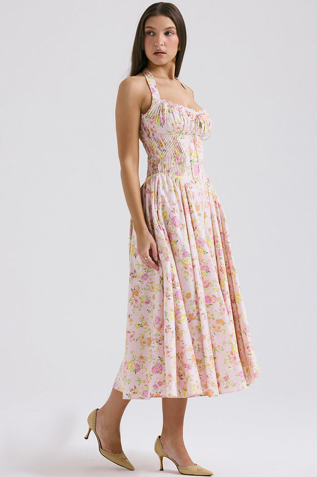 Adabella Cotton Halter Midi Sundress | Dress In Beauty