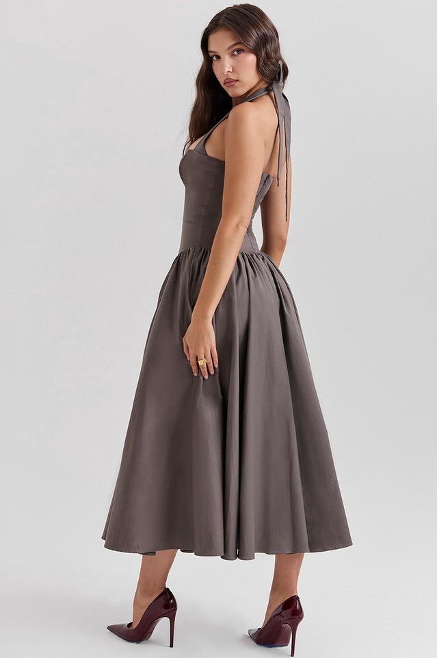 Coquette Scarlet Halter Midi Dress | Dress In Beauty