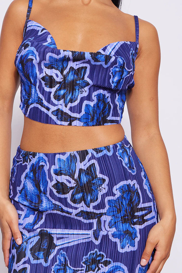 Plisse Strappy Cow Neck Top + Skirt Set | Dress In Beauty