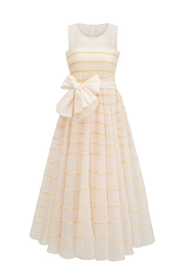 Crew Neck Bow Tie Maxi Dress | Dress In Beauty