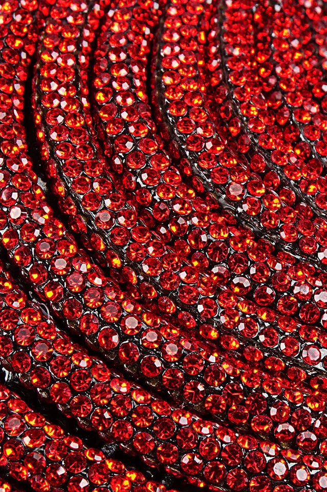 Red crystal heart mini dress - View 16 | WEUXS