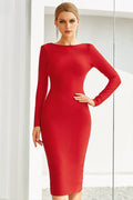Long Sleeve Back Zipper Bandage Dress | Dress In Beauty