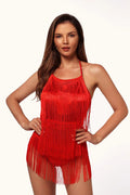 Halter Fringe Romper | Dress In Beauty