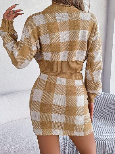 Plaid knit two piece set - View 12 | WEUXS