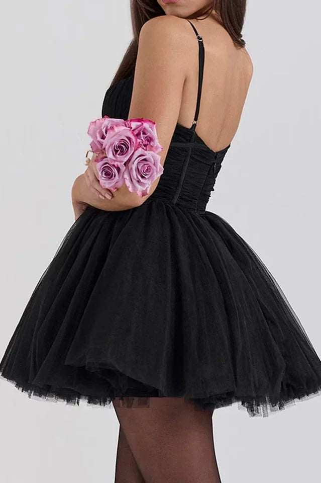 Princess Tulle Mini Dress with Sweetheart Neckline - View 7 | WEUXS
