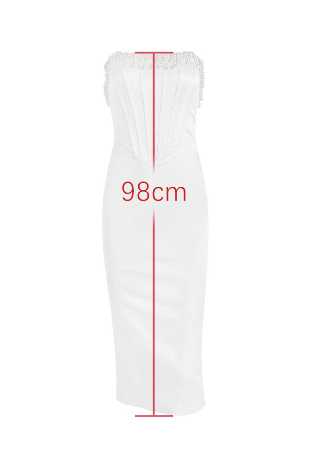 Nalita Vintage Cream Beaded Strapless Dress | Dress In Beauty