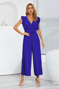 V-Neck Pleats Belted Jumpsuit | Dress In Beauty