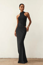 Asymmetrical Cut Out Maxi Dress in Coffee - View 23 | WEUXS