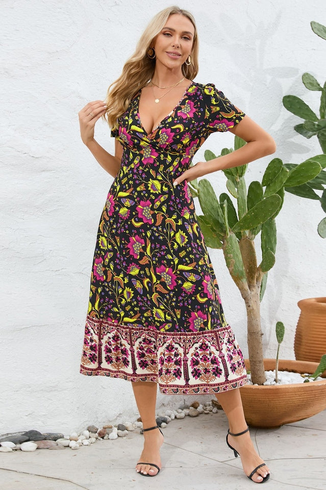 Kamoni Floral Print Boho Maxi Dress | Dress In Beauty