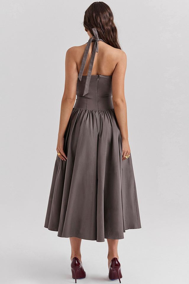 Coquette Scarlet Halter Midi Dress | Dress In Beauty