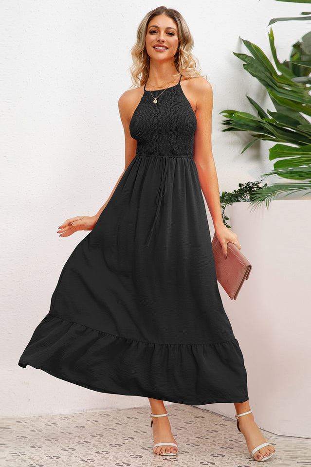 Smocked Crisscross Spaghetti Strap Dress | Dress In Beauty