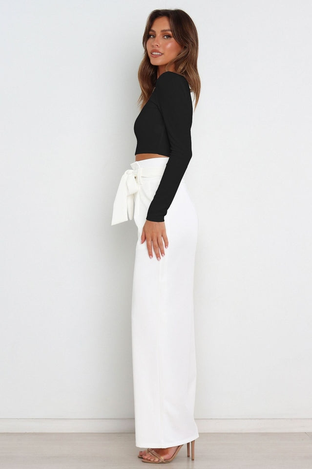 High Waist Belted Straight Leg Pants | Dress In Beauty