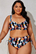 (L-4XL) Floral Adjustable Side Bikini Set | Dress In Beauty