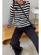 Men's striped knit crew neck sweater - View 10 | WEUXS