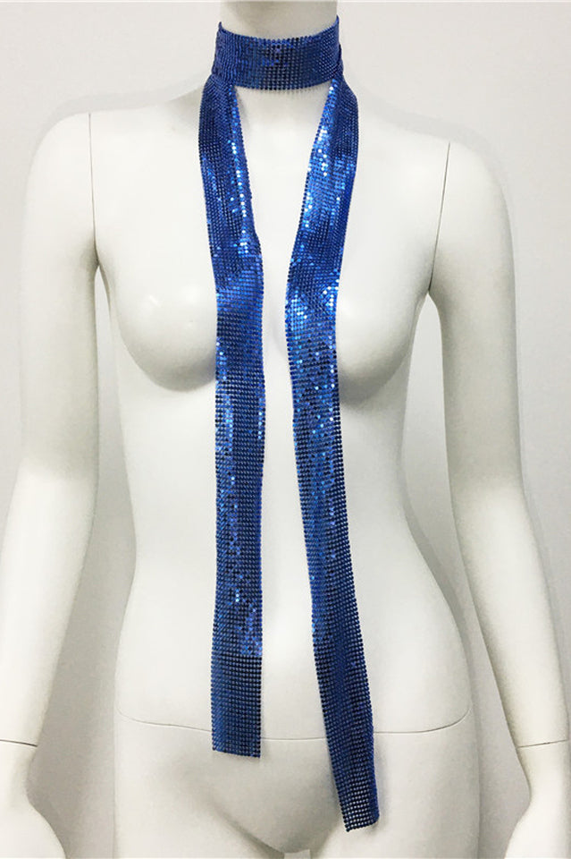 Metal Sequins Necktie Scarf | Dress In Beauty