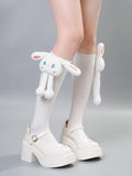 Knee high socks with detachable plush cat embellishment - View 7 | WEUXS