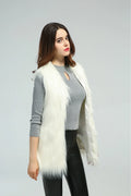 Midnight Plush Shaggy Faux Fur Vest - WEUXS
