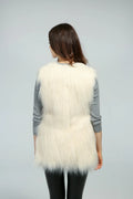 Midnight Plush Shaggy Faux Fur Vest - WEUXS