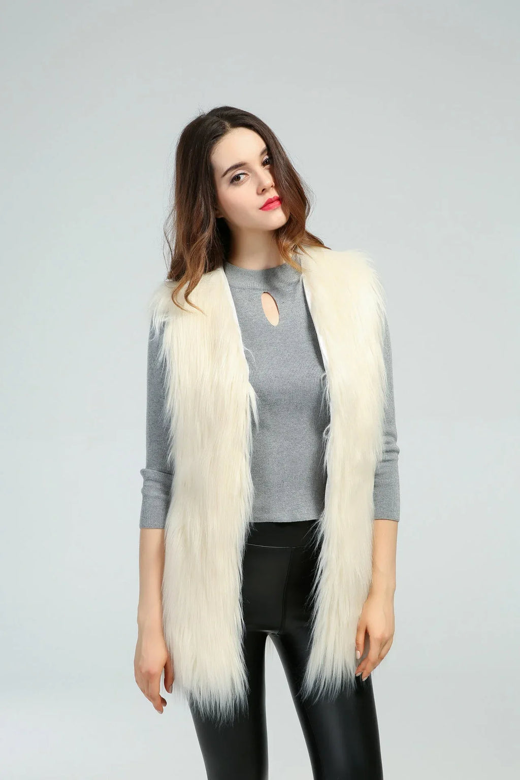 Shaggy Faux Fur Vest - View 9 | WEUXS