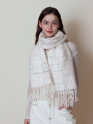 Cream Vanilla Confetti Knit Scarf