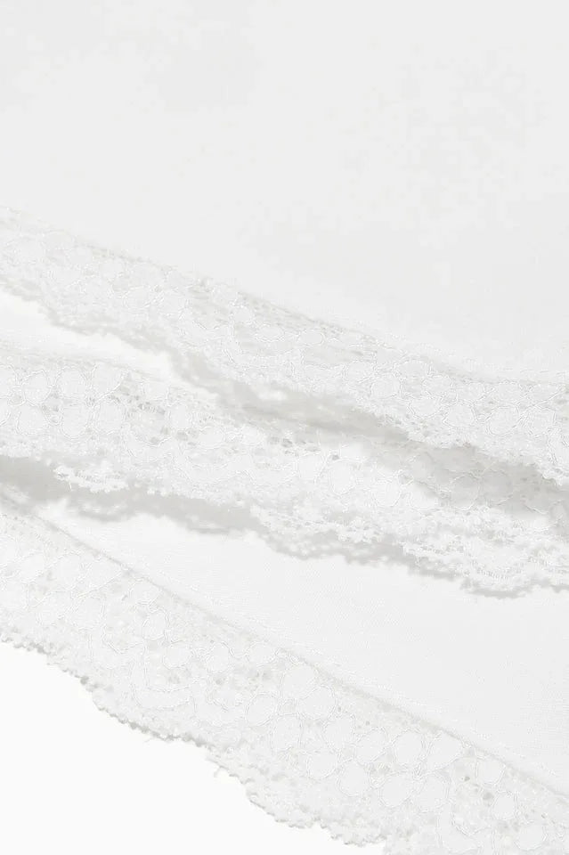 A-line mini dress with lace trim - View 8 | WEUXS