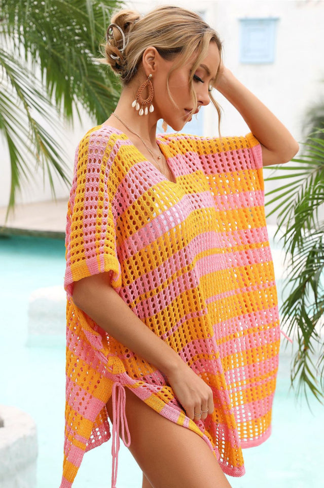 Multicolored Stripe V Neck Cover Up | Dress In Beauty