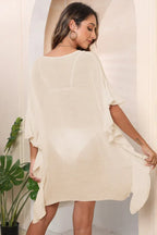 Ruffle Loose Beach Cover Up Dress - WEUXS