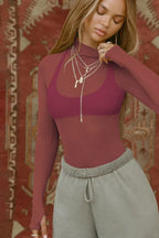 Exposed Seams Long Sleeve Top - WEUXS