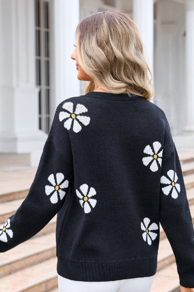 Round Neck Long Sleeve Sweater | Dress In Beauty