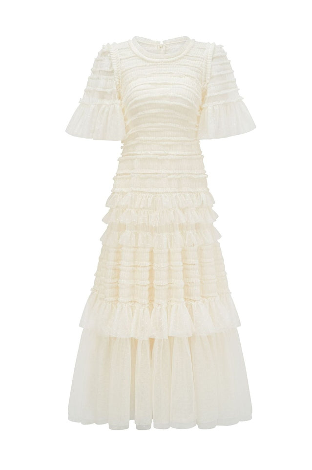 Harper Flutter Sleeve Tiered Midi Dress | Dress In Beauty