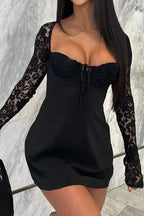 Lace Sleeve Mini Dress - View 11 | WEUXS