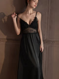 Satin lace robe and slip dress set - View 18 | WEUXS