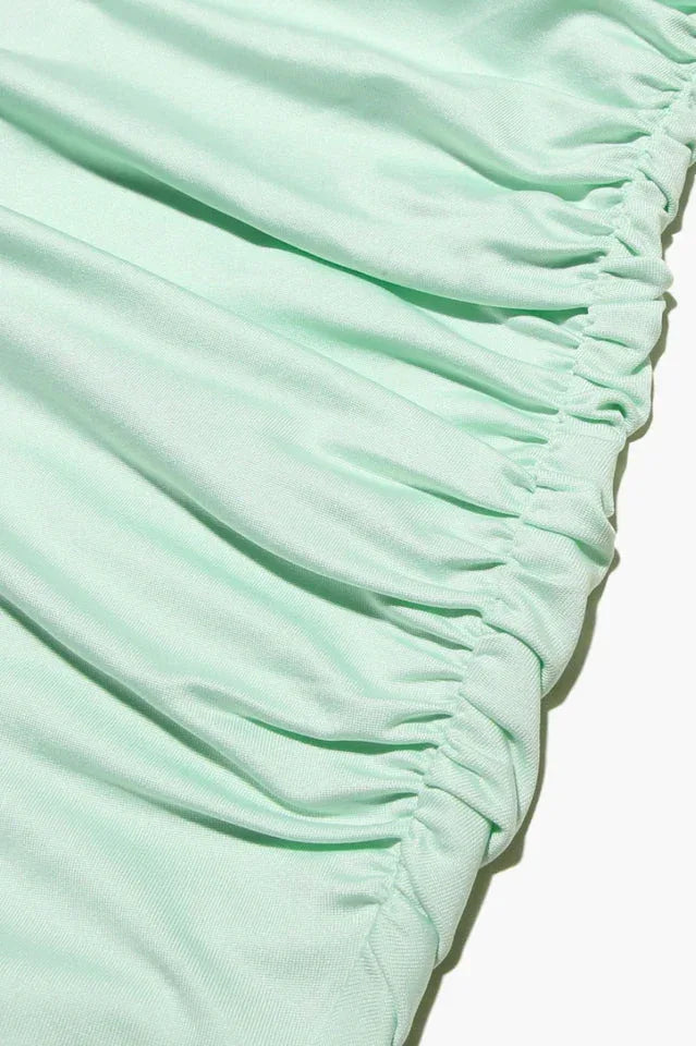 Fitted Mini Dress with Ruffle Cuffs - View 7 | WEUXS