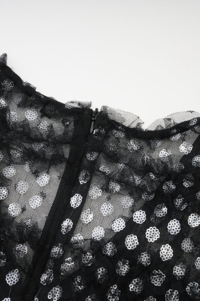 Sequin Layered Ruffle Tulle Maxi Dress | Dress In Beauty