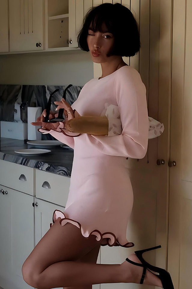 Tight Skirt With Ruffles Mini Dress | Dress In Beauty