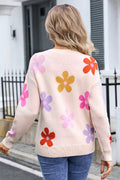 Flower Round Neck Long Sleeve Sweater | Dress In Beauty
