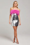 Giela Feather Sequin Mini Dress | Dress In Beauty