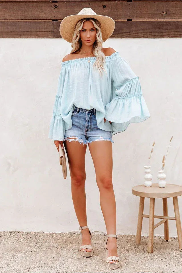 Women's Bamboo Flare Sleeve Top - View 10 | WEUXS