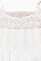 A-line mini dress with lace trim - View 9 | WEUXS