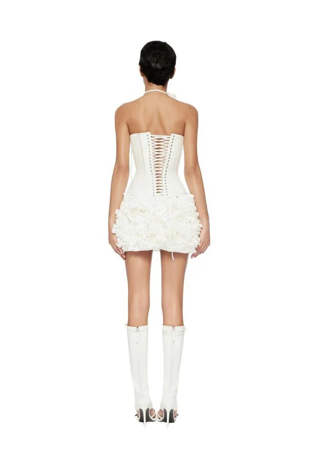 Elegant strapless rosette mini dress - View 20 | WEUXS